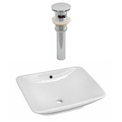 21.5-in. W Above Counter White Vessel Set For Wall Mount Drilling - American Imaginations AI-14907