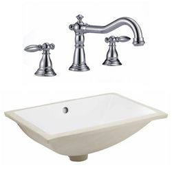 20.75-in. W CSA Rectangle Undermount Sink Set In White - Chrome Hardware - American Imaginations AI-23105