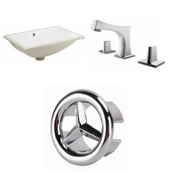 18.25-in. W CUPC Rectangle Undermount Sink Set In White - Chrome Hardware - American Imaginations AI-26784