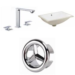20.75-in. W CSA Rectangle Undermount Sink Set In White - Chrome Hardware - American Imaginations AI-27002