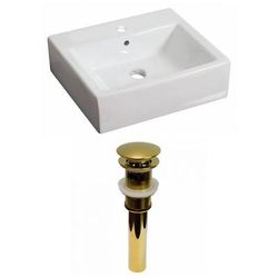 21-in. W Above Counter White Vessel Set For 1 Hole Center Faucet - American Imaginations AI-30962
