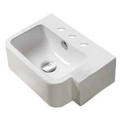 17.5-in. W Wall Mount White Vessel For 3H4-in. Left Drilling - American Imaginations AI-29424