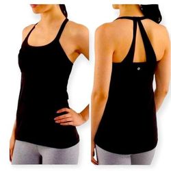 Lululemon Athletica Tops | Hp Lululemon Scoop Me Up Tank Strappy Racerback Size 8 | Color: Black/Tan | Size: 8