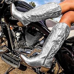 Anni '70 Scarpe Stivali western Punta tonda Hippie Cowboy Costume Per donna Costume di Carnevale Mascherata Festa / Sera Addio al Nubilato Parata dell'Orgoglio Adulti Scarpe