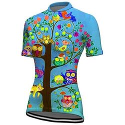 Per donna Maglia da Ciclismo Grafico Piante Manica Corta Bicicletta Maglia Top con 3 tasche posteriori Mountain Bike MTB Ciclismo su strada Asciugatura Rapida Strisce Riflettenti Tasca Posteriore