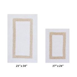 Hotel Collectionis Bath Mat Rug 2 Piece Set (17" x 24" | 21" x 34") by Better Trends in White Sand