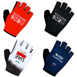 UAE 2025 Anti Slip Shock Breathable Half Finger Gloves INEOS Team Cycling Gloves Fitness Gym Bodybuilding Exercise Sports Gloves