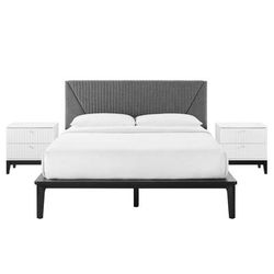 Dakota 3 Piece Upholstered Bedroom Set - East End Imports MOD-6961-WHI