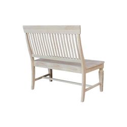 Vista Slat Back Solid Wood Bench - Unfinished - Whitewood BE-65