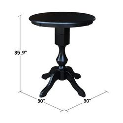 "30" Round Top Pedestal Table - 34.9"H - Whitewood K46-30RT-11P"