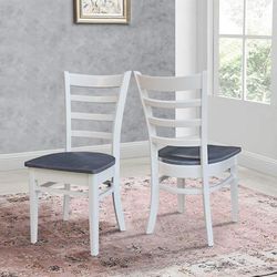 "36" Round Extension Dining Table With 4 Emily Chairs - Set of 5 Pieces - Whitewood K05-36RXT-C617-4"