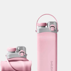 Vigor Silicone Collapsible Travel 20 Oz Drink Squeeze Gym Kid Water Bottle Foldable Silicone Collapsible Water Bottles with Straw Bulk In3 Sets
