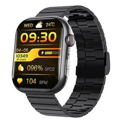 f100 smart watch chiamata bluetooth schermo grande da 2.1 pollici ecg hrv 24 ore monitor di salute della frequenza cardiaca sos uomo donna smartwatch
