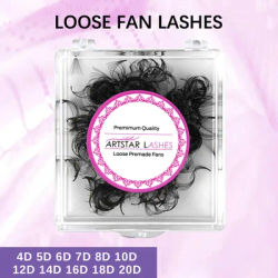 ARTSTAR 500 Fans Loose Fan Eyelash Extensions 4D to 20D Pointy Base Premade Volume Fans Long Stem Professional Lashes