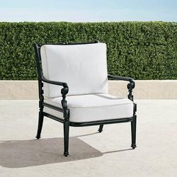 Carlisle Lounge Chair with Cushions in Onyx Aluminum - Quick Dry, Seasalt - Frontgate