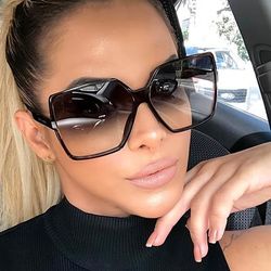 Oversize Square Frame Sunglasses Retro 90s Vintage Outdoor Driving Sunshade Decoration Glasses Sunglasses