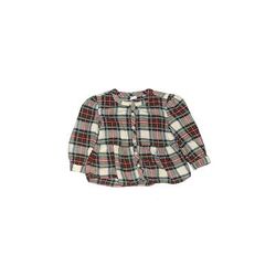 Baby Gap Long Sleeve Button Down Shirt: Green Plaid Tops - Size 3Toddler