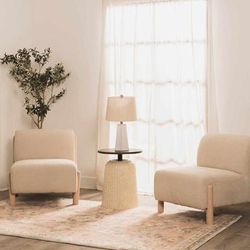 Asalatganj 22"H x 13"W x 13"D Modern White/Beige/Metallic Silver/Metallic - Nickel/Translucent Table Lamp - Boutique Rugs