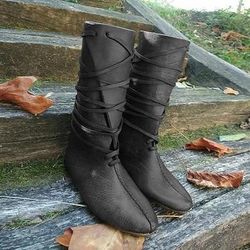 Medievale Rinascimento Scarpe Stivali jazz piatti Pirata Guerriero Cavaliere Vichingo Crociato Costume Per uomo Unisex Celtico Costumi da pirata Halloween Mascherata Performance Festa / Sera LARP