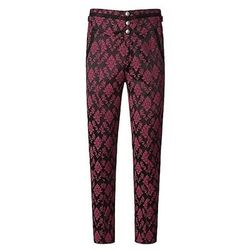 Retrò Vintage Punk Gotico Medievale Lunghezza lunga Pantaloni Vita alta Principe Vampiro Jacquard Floreale Costume Per uomo Stile Steampunk Halloween Carnevale Mascherata Pantaloni