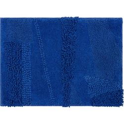 Wide Width Composition Bath Rug by Mohawk Home in Fiesta Cobalt (Size 24" W 60" L)