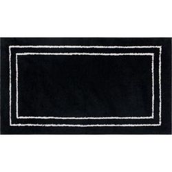 Wide Width Corona Bath Rug by Mohawk Home in Black White (Size 24" W 40" L)