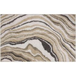 Wide Width Serpentine Bath Rug by Mohawk Home in Taupe (Size 27" W 45" L)