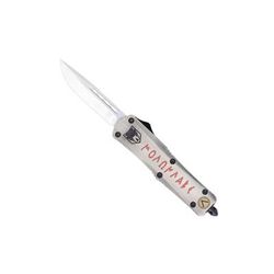 CobraTec Knives FS-3 Medium OTF Automatic Folding Knives 3in D2 Steel Drop Non-Serrated Blade Cerakote/Molon Labe Handle MMLFS-3DNS