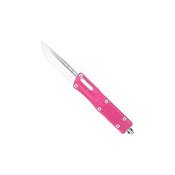 CobraTec Knives Small Sidwinder OTF Automatic Folding Knife 2.5in D2 Steel Drop Non-Serrated Pink Handle SPKSWDNS