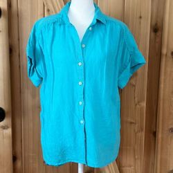 J. Crew Tops | Jcrew Capitaine Shirt In Baird Mcnutt Irish Linen | Color: Blue | Size: Xs