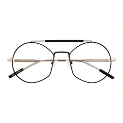 Male s aviator Silver Black Metal Prescription eyeglasses - Eyebuydirect s Art