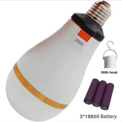 Lampadina di emergenza 18650 batteria al litio rimovibile E27 ricarica automatica intelligente 15W