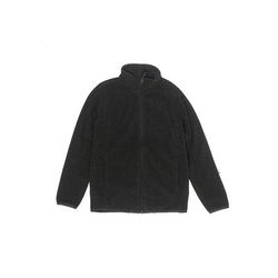 Amazon Essentials Fleece Jacket: Black Solid Jackets & Outerwear - Kids Girl's Size Medium