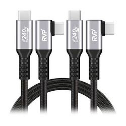 RVP+ 6' USB-C 3.2 Gen 2x2 Right-Angle Cable (Gray, 2-Pack) RVP-C101-BK-6FT-2