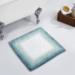 Torrent Bath Mat Rug, 24" X 24" by Better Trends in Turquoise