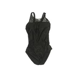 One Piece Swimsuit: Black Brocade Swimwear - Women's Size 4