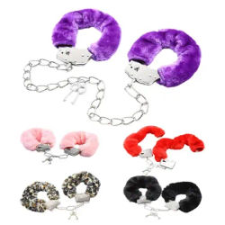 Stage Prop Soft Faux Fur Double Lock Manacle bracciali per coppie di adulti polsini alla caviglia da