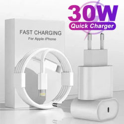 Pour Apple PD 30W Adaptateur Secteur Chargeur Rapide Pour iPhone 14 Pro Max 13 12 11 USB-C Charge