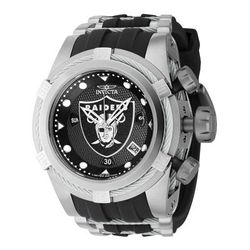 Open Box Invicta NFL Las Vegas Raiders Swiss Ronda Z60 Caliber Men's Watch - 53mm Grey Black Steel (AIC-41437)