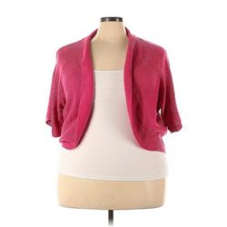 Ashley Stewart Cardigan Sweater: Pink - Women's Size 26 Plus