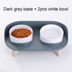 TEMU Pet Table Cat Bowl Dog Bowl Pet Double Feeding Bowl Neck Protection Non-slip Bowl Water Food Feeder
