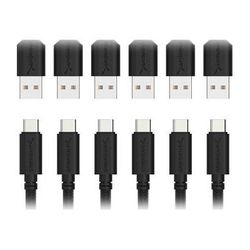 Sabrent USB 2.0 Type-C Male to Type-A Male Sync and Charge Cable (3', Black, 6-Pack CB-C6X3