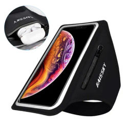 HAISSKY-Brassard de sport pour iPhone, Brassard d'entraînement, Brassard de gym, iPhone 15, 14, 13, 12, 11 Pro Max, 16, AirPods Pro, Samsung S24, Xiaomi, 6.5"