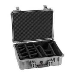 Pelican Used 1524 Waterproof 1520 Case with Padded Dividers (Silver) 1520-004-180