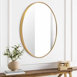 Pontalina 27"H x 27"W x 1"D Modern Gold Accent Mirror - Boutique Rugs