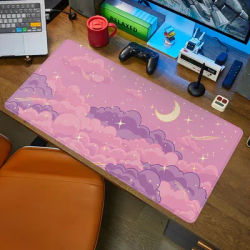 SkydeleLarge-Tapis de souris rose arc-en-ciel média 90x40 accessoires de jeu en caoutchouc pour