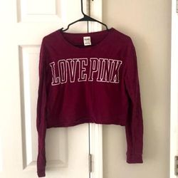 Pink Victoria's Secret Tops | Long Sleeve Vs Pink Top/ Maroon | Color: Pink | Size: S