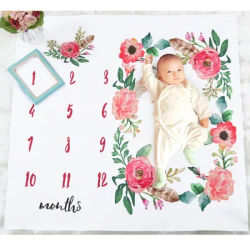 Baby mensile Milestone coperta neonate ragazzi foto puntelli spara sfondo personalizzato fiore