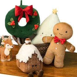 Oreiller en peluche pain au gingembre de noël, biscuit au chocolat, cabine, décoration de maison, coussin amusant, décor de fête d'arbre de noël, poupée en peluche