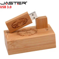 JASTER – clé USB 3.0 en érable avec boîte et Logo personnalisé gratuit 4/16/32/64 go lecteur Flash